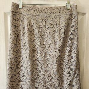 Banana Republic grey lace pencil skirt